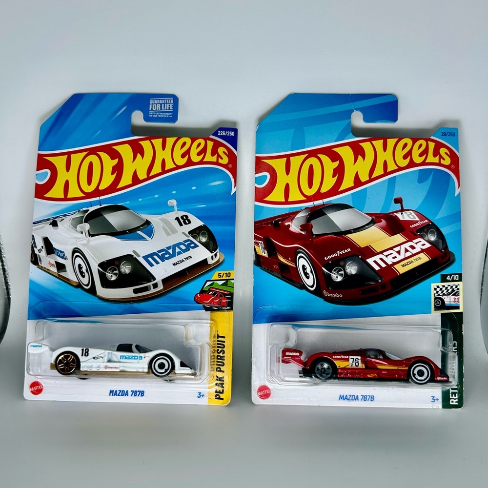 Hot Wheels Mazda Lot of 2x - Mazda 787B White & Red 4/10 2021 & 2025 New 28/250